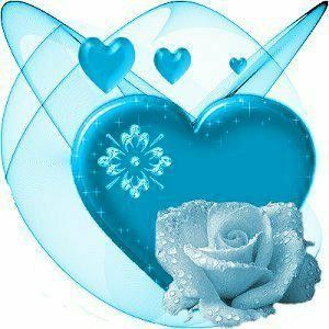 coeur bleu et rose